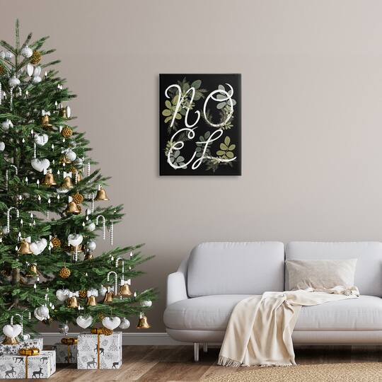 Stupell Industries Noel Intertwined Botanical Leaves Canvas Wall Art